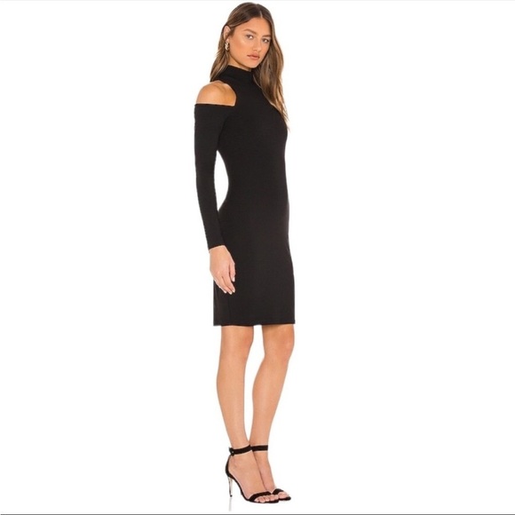 NEW SUSANA MONACO Mock Neck Open Shoulder Long Sleeve Sheath Dress Size XS - Picture 2 of 5